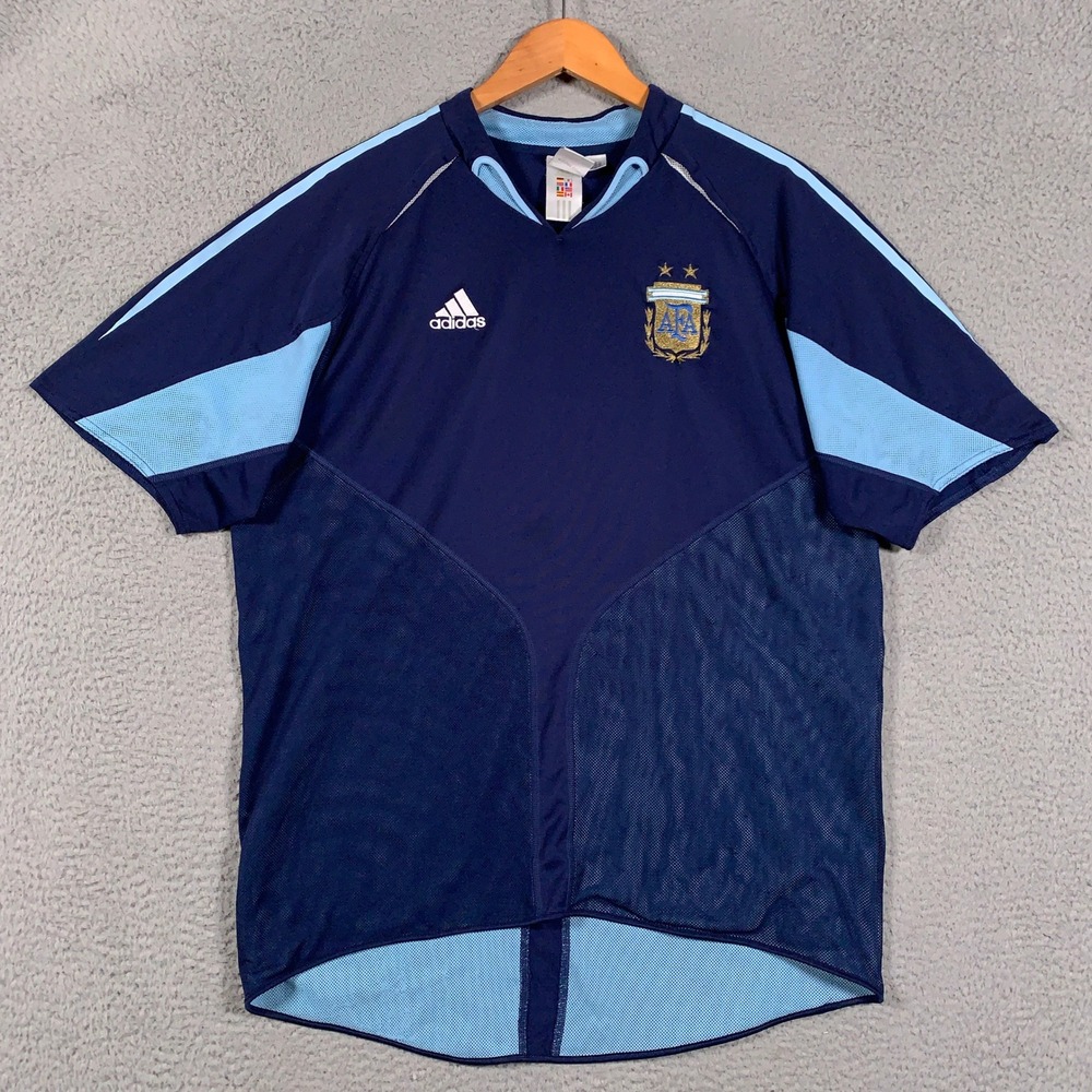 2004 Adidas Argentina Jersey Men's XL Blue Soccer AFA Teamgeist Training Vintage